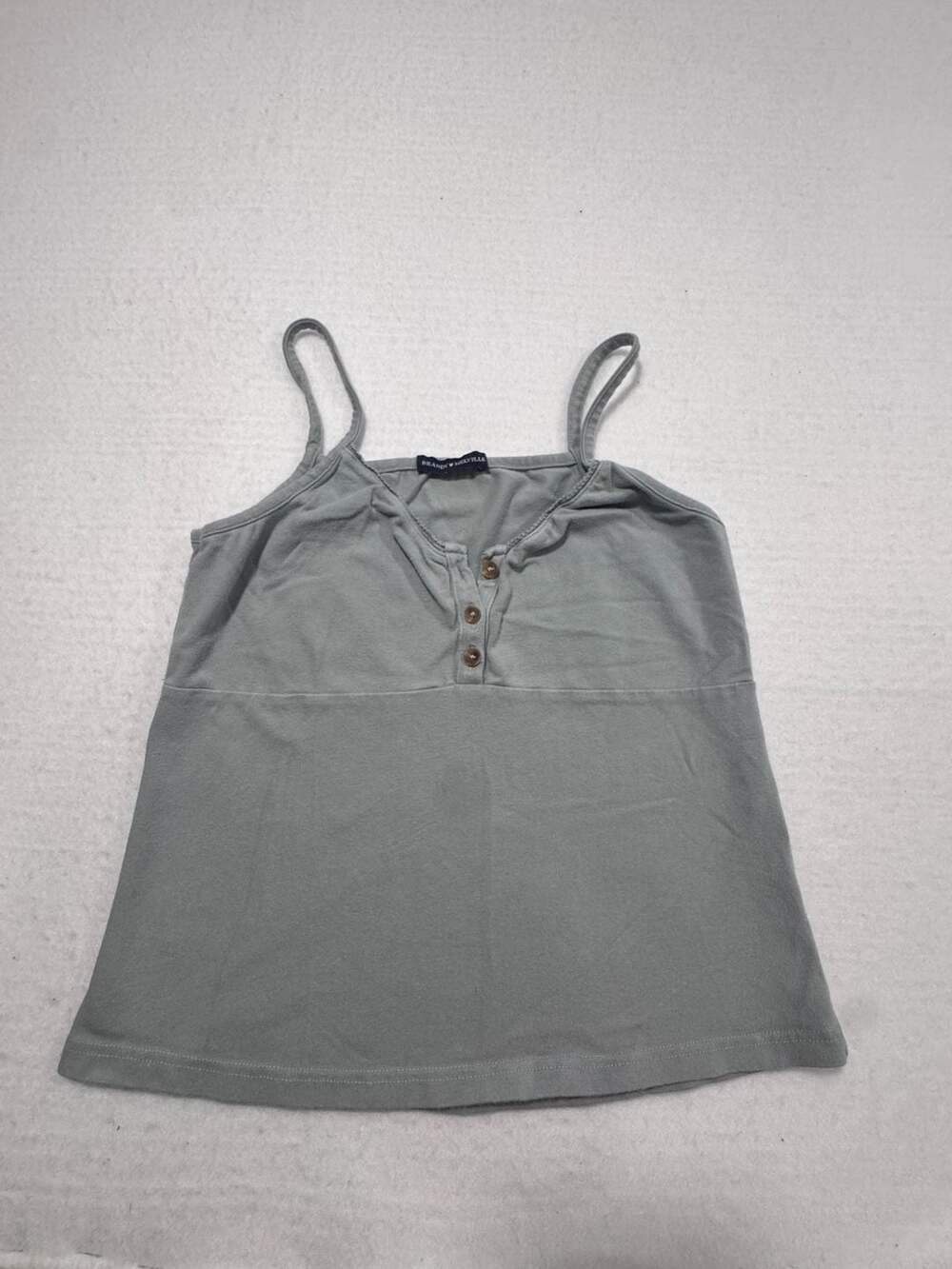 Brandy Melville Button-Down Henley Spaghetti Strap Tank Top Preowned